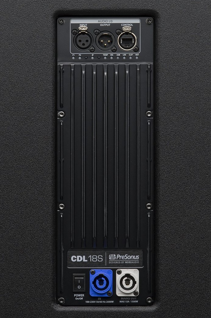 PreSonus CDL18s активный сабвуфер, НЧ 18", 2000Вт пик, 36Гц -144Гц, 135дБ SPL, звук по Dante, управление по сети