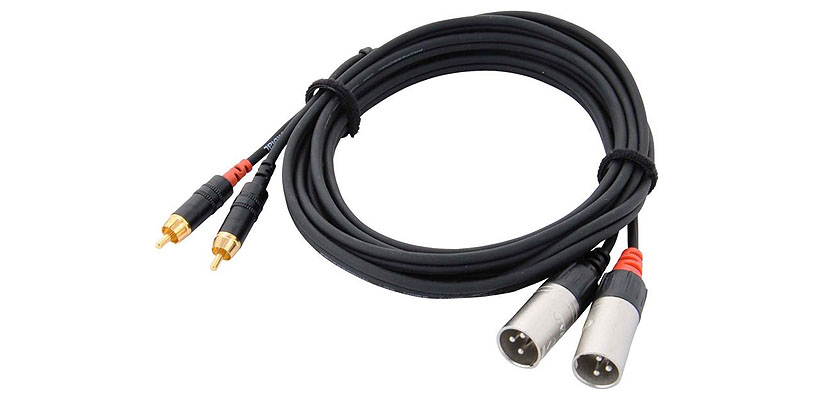 Cordial CFU 3 MC кабель сдвоенный RCA—XLR male, 3.0м, черный