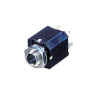 Neutrik NYS232 панельный разъём Jack 6.3мм TRS(стерео) гнездо. Пластиковый корпус для вертикальной установки на ПП