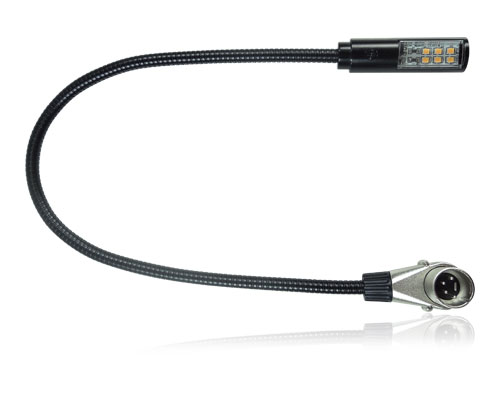 KLARK TEKNIK LEDLAMP18-RA светодиодная лампа подсветки на гусиной шее 18" с угловым поворотным 4-контактным XLR, 12В,  контакты 3-, 4+