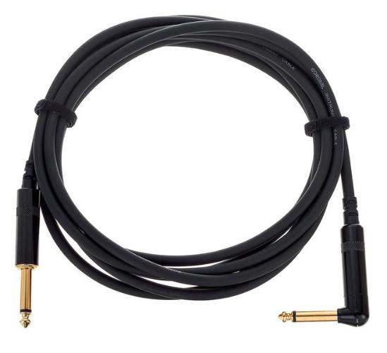 Cordial CCI 6 PR инструментальный кабель угловой джек моно 6.3мм/джек моно 6.3мм, 6.0м, черный