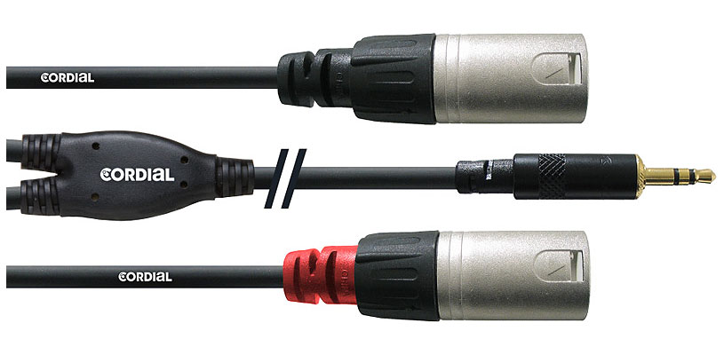Cordial CFY 1.8 WMM кабель Y-адаптер джек стерео 3.5мм—2xXLR male, 1.8м, черный