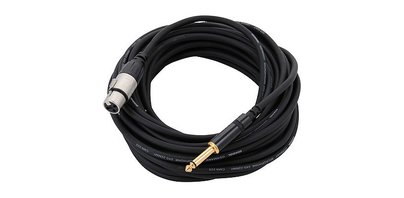 Cordial CCM 10 FP микрофонный кабель XLR female/джек моно 6.3мм, 10.0м, черный
