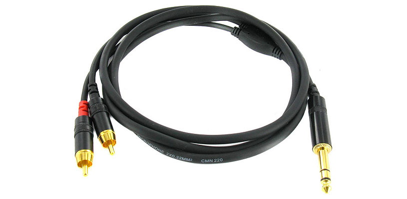 Cordial CFY 1.5 VCC кабель Y-адаптер джек стерео 6.3мм—2xRCA, 1.5м, черный