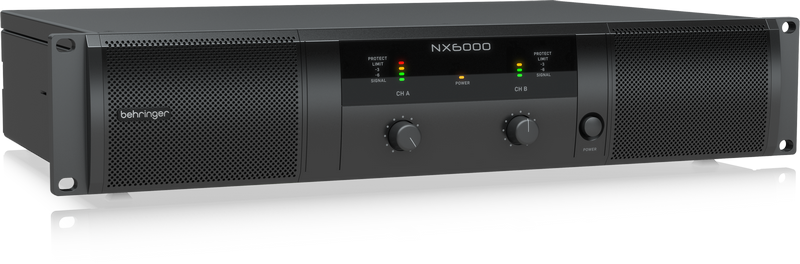 Behringer NX6000 усилитель 2-канальный. Мощность пик. 2 x 3000Вт•4Ω/1600Вт•8Ω, Speakon/комбо-XLR, кроссовер