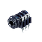 Neutrik NYS219 панельный разъем Jack 6.3мм TRS (стерео) гнездо, пластиковый корпус на горизонтальную ПП