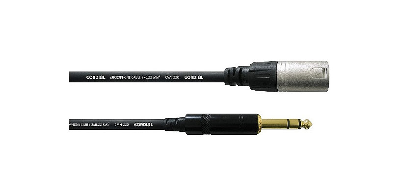Cordial CFM 3 MV инструментальный кабель XLR male/джек стерео 6.3мм, 3.0м, черный