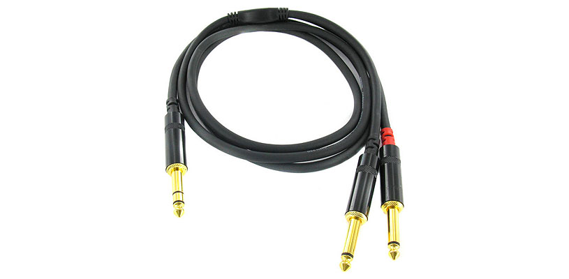 Cordial CFY 1.5 VPP кабель Y-адаптер джек стерео 6.3мм—2 джека моно 6.3мм male, 1.5м, черный