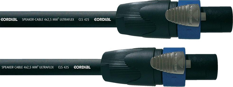 Cordial CPL 10 LL спикерный кабель Speakon 4-контактный/Speakon 4-контактный, разъемы Neutrik, CLS225 10.0 м, черный