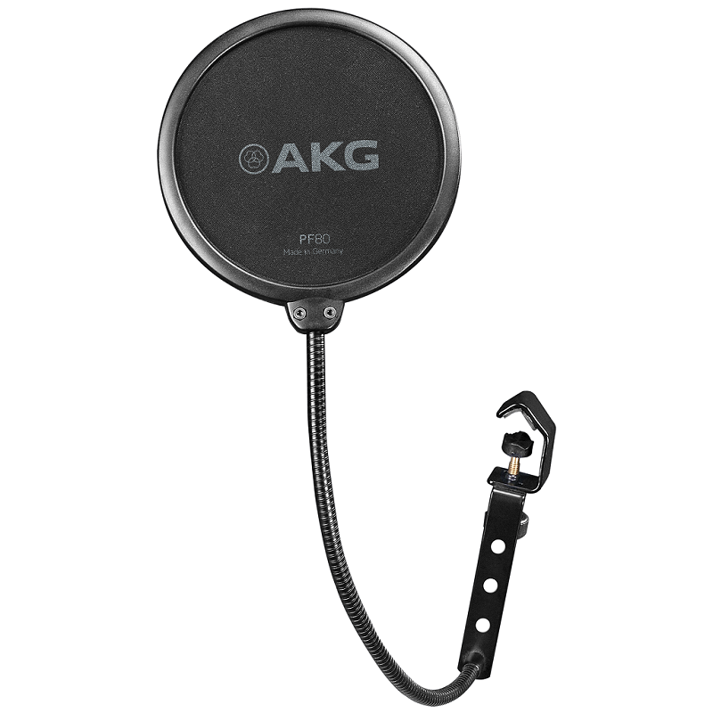AKG PF80 ветрозащита "поп-фильтр", круглый экран на креплении Gooseneck со струбциной, диаметр 13 см