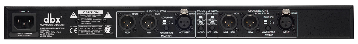 dbx 223XS - стерео кроссовер - 2 полосы моно - 3 полосы Вх/вых - XLR