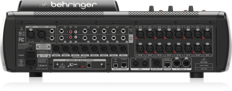 Behringer X32 COMPACT цифровой микшер, 32 вх+8 возвратов, 17 фейдеров, 22 аналоговых вх/14 вых, 8FX, 16MIX, 6MATRIX, 6MUTE, 2xAES50, USB-audio