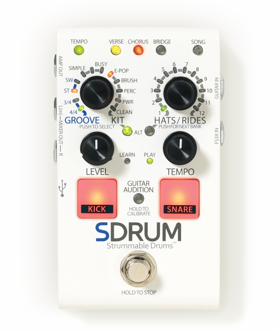 Digitech SDRUM Strummable Drums гитарная педаль, эмулятор барабанной установки/аккомпаниатор