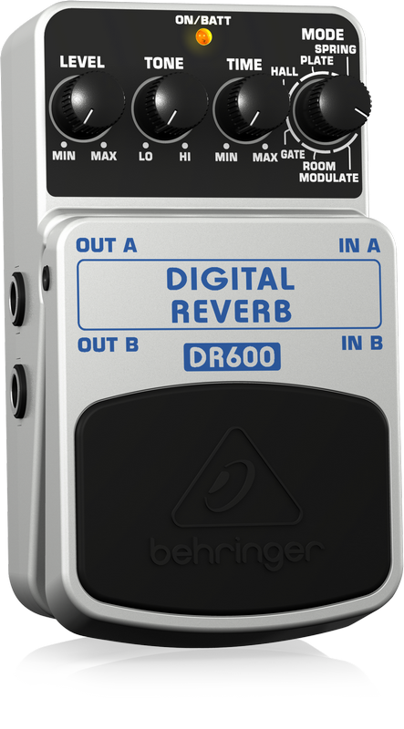 Behringer DR600 педаль цифровой ревербератор для гитар, бас-гитар и клавишных