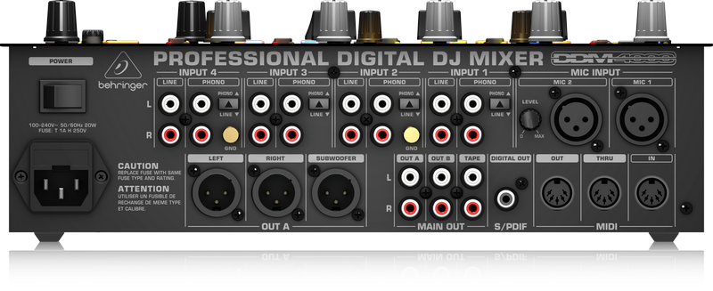 Behringer DDM4000 цифровой DJ-микшер с сэмплером, 5 каналов (4 стерео+ микр.)