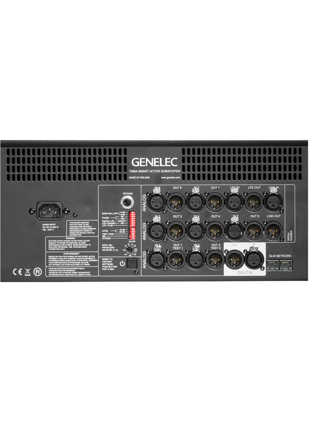 GENELEC 7380AP активный сабвуфер, НЧ динамик 15", 800Вт. Опциональная настройка GLM калибратором. Черный
