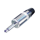 Neutrik NYS225S кабельный разъем Jack 6.3мм TS (моно), штекер металический корпус для кабеля 8мм с защитой от щелчка