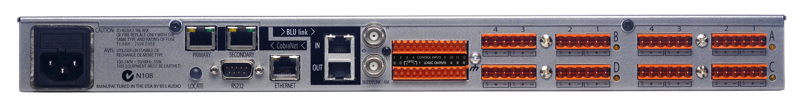 BSS BLU-320 аудио-матрица без процессора, шасси. BLU-link, CobraNet.