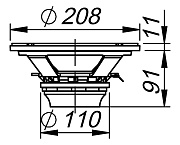 CIARE PWA8.50/8 - 8' динамик, феррит, 250 Вт, 8 Ом, 95 дБ, 70-2500 Гц