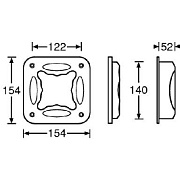 ADAM HALL 3403 - ручка для колонки, пластик 154х154 мм
