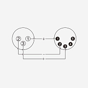 RA5XM3XF Переходник с 5-ти контактного XLR папа на 3-х контактный XLR мама