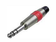 Neutrik NYS228C-2 кабельный разъем Jack 6.3мм TRS(стерео), штекер металический корпус для кабеля 6мм, красное маркировочное кольцо