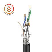 Гибкий сетевой кабель C6ALX-LSZH/FRNC/1m Black (катушка 100м)