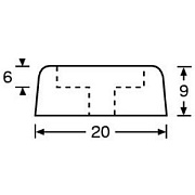 ADAM HALL 4903 - ножка резиновая, D 20х9 мм