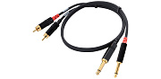 Cordial CFU 0.6 PC кабель сдвоенный RCA/джек моно 6.3мм male, 0.6м, черный