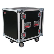 GATOR G-TOUR 12U CAST - рэковый флайт-кейс, 12 U, на колесах,дерево,черный