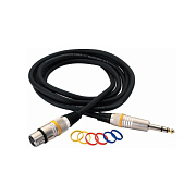 Rockcable RCL 30383 D6 F BA Кабель балансный XLR (F) - джек стерео, 3 м.