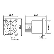 Разъем RAC3MPI-WP Yellow/Brown