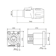 Разъем RAC3FCI Blue/black ring