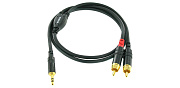 Cordial CFY 0.9 WCC кабель Y-адаптер джек стерео 3.5мм—2xRCA, 0.9м, черный