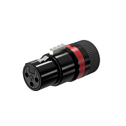Разъем угловой XLR "мама" 3-х контактный LX3FH-Black/Red