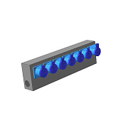 Блок разъемов проходной БРП-(6CEE16A-1СЕЕ32А) Блок проходной с 6 разъемами CEE16A и 1 разъемом CEE32A3p
400х164х80 мм