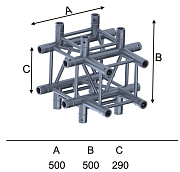 INVOLIGHT ISX29-C09 - модуль для 5-ти ферм, квадратный, 290х500 мм, горизонт/вертик