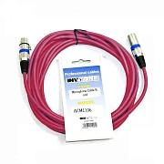 INVOTONE ACM1105 R - микрофонный кабель, XLR(папа) <-> XLR(мама), длина 5 м (красный)