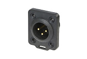 Neutrik NC3MDX-TOP панельный разъем XLR male, для наружного использования, золоченые контакты, IP65, чёрный корпус