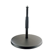 K&M 23320-300-55 микрофонная стойка, прямая, с круглым основанием, чёрная, 217-347 мм