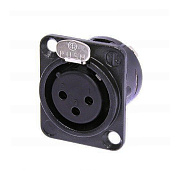 Neutrik NC3FD-L-B-1 панельный разъем XLR female черненый корпус, золоченые контакты