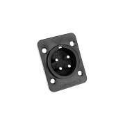AMPHENOL AP-4-22 - разъем блочный 4 контакта, 'папа', корпус - пластик, квадратный.фланец, черный