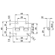 ADAM HALL 2251 - петля, 49х58 мм