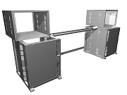 Каркас стола оператора СТО. 250.80. (2т14U - 2с8U) Каркас стола оператора