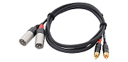 Cordial CFU 1.5 MC кабель сдвоенный RCA—XLR male, 1.5м, черный