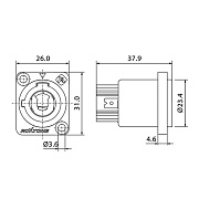 Разъем RAC3MPO-WP Yellow/Grey