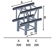 INVOLIGHT ISX29-C07 - модуль для 3-х ферм (Т-образ.горизонт.), квадратный, 290х500
