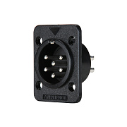 AMPHENOL AP-6-22 - разъем блочный 6 контактов, 'папа', корпус - пластик, квадратный.фланец, черный