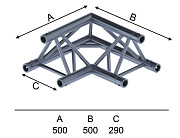 INVOLIGHT ITX29-C05 - угловой модуль для 2-х ферм 90*, треугольн., 290х500