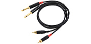Cordial CFU 0.9 PC кабель сдвоенный RCA/джек моно 6.3мм male, 0.9м, черный